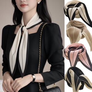 라인배색 스카프 여성용 미니 쁘띠 실크 방도