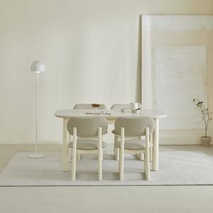 치히로 원목 포세린 세라믹 낮은식탁 4인세트 (의자형)