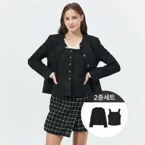 클래식크롭트위드자켓+조끼2종세트