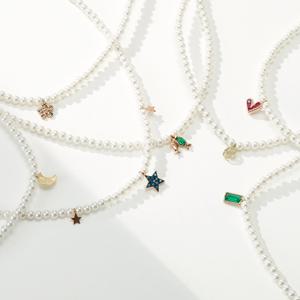 14K 쁘띠 진주 비드 목걸이 (하트)