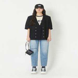 [정가368000]노카라 반소매 더블자켓 LQJAM25540BKX