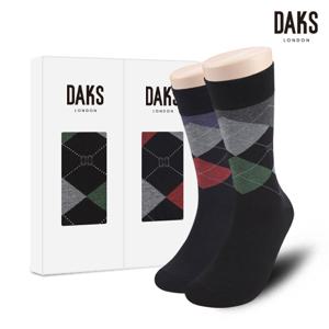 양말 신사 2족 선물세트 면스판장목 아가일 19360