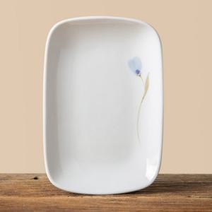 이천도자기 청꽃고백자 낮은 생선접시 소 19.8cm 도자기접시 도자기그릇 반찬기 그릇기