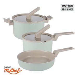 마린 민트 IH 인덕션 세라믹 프라이팬+냄비 3종세트[팬24+편20+양24]