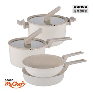 마린 베이지 IH 인덕션 세라믹 프라이팬+냄비 4종세트[팬26+궁26+편20+양24]