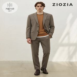 멜란지 베이지 캐주얼 셋업 수트 (AAD4KG1603_AAD4PP1603_BE)