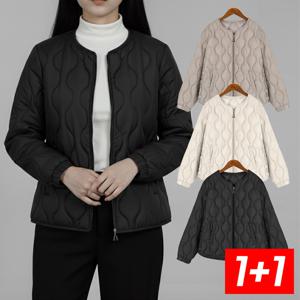 1+1 여성용 경량 패딩 항아리 퀼팅 자켓