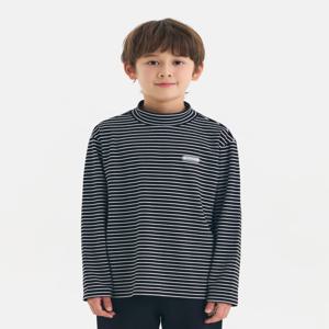 [정가 49000원]스트라이프 폴라 티셔츠 (블랙) OD254ILS07_BLK