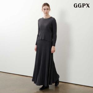 [롯데백화점][지지피엑스]슬림핏 골지 니트 플레어 스커트 셋업 원피스 (GPDOW006D)