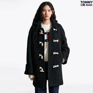 여성 심플 캐주얼 후드 더플 울코드