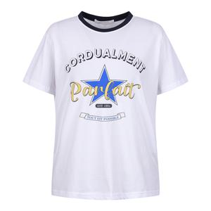 스타 레터링 코튼 반팔 티셔츠_DZ4ME056