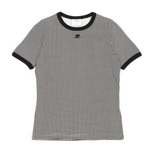 여성 반팔티셔츠 324JTS017JS0167 HOUNDSTOOTH