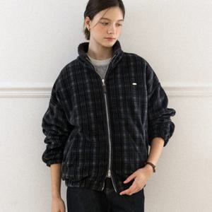 [아워호프] Penny Check Fleece Zip-Up Jacket - Black [H25WT-OT08-BLA]
