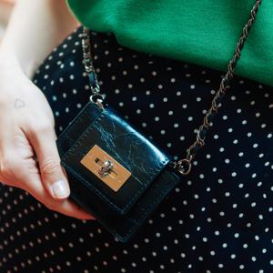 [리퍼브][정상가 109,000원] 소가죽/레더 체인 스트랩 포함_핸드메이드 3 in 1 카우레더 명함 카드 지갑 l B14 l 5Colors