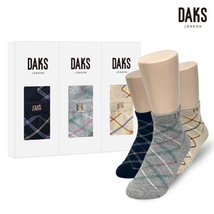 양말 숙녀 3족 선물세트 면단목 정체크 26407