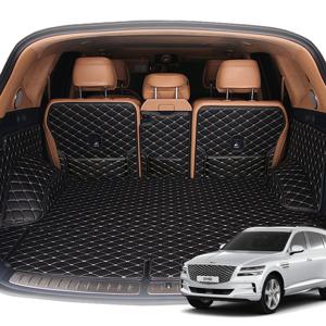 칸KHAN 제네시스 gv80 카본 가죽 트렁크 매트 제네시스gv80 제네시스gv80매트