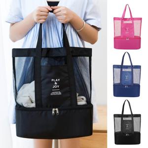 바캉스 수영장 해변 헬스 메쉬 건습 분리 수납 가방 워시백 목욕탕가방 수영장가방 방수가방