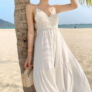 [하프클럽] 원피스 바캉스 룩 민소매 여름 롱 비치