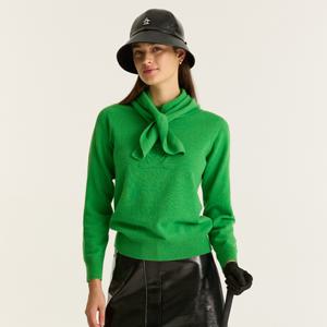 여성 시그니처 캐시미어 스웨터(스카프 SET) 그린 MQ322LSW91