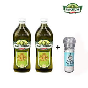FARCHIONI 엑스트라 버진 올리브 오일 1L 2병 + 지중해소금 천일염 1개