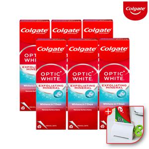 미백 화이트닝 충치 불소 치약 옵틱화이트 엑스폴리에이팅 100gx6개+치약짜개