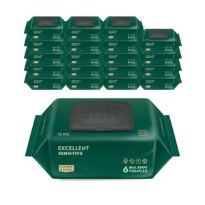 물티슈 엑설런트 센시티브 캡형 70매 20팩 (82g)