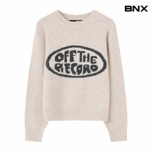 정상가:69,000원: ㅣ 레터링 자수 데일리 긴팔 니트 (BX4KP011L0)