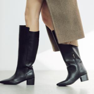 [리퍼브][정상가 162,000원] 핸드메이드 슬링 토우 언발란스 2way 롱 부츠_비건레더 ver. I KM292-P