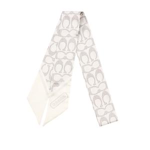빈티지 시그니처 프린트 스키니 실크 스카프 C2783 OFF WHITE