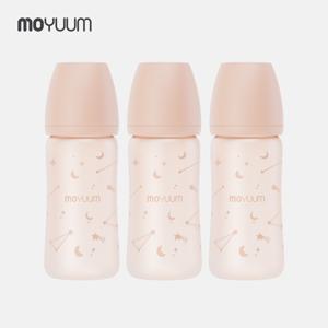 실리콘코팅 노꼭지 유리젖병 240ml 트리플팩 - 트윙클 에디션