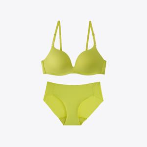 뉴스타일 노와이어 브라 프리컷 팬티 세트_네온옐로우