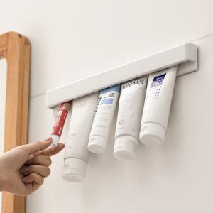 [1+1] 싹꽂아 공중부양 치약걸이 무타공 부착식 욕실 다용도 홀더