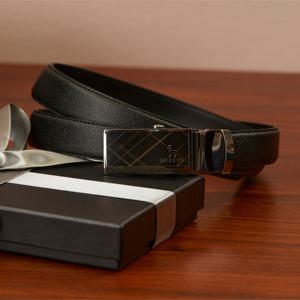 헤지스 액세서리 남성 [[24FW]] WUBE4F981BK [스테디셀러] 블랙 로고장식 소가죽 벨트