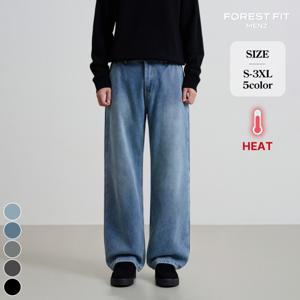 [브리치]  맨즈 / 남성 겨울기모 밴딩 와이드 청바지 (MJ2513)