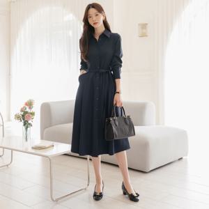 (~XXL까지) 세르마 카라 셔츠 벨트 원피스 가을 하객룩 오피스룩 모임룩 격식룩 자체제작 빅사이즈