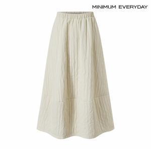 정상가:119,000원 ㅣ  에브리데이]퀼팅 패딩 기모 허리 밴딩 롱 스커트 (EB4WH010D)