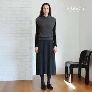 애드아보아 26SS 라쿤 울 블렌디드 훌 니트스커트