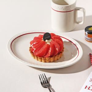 쉐난고 카디날 빈티지 레드 라인 오벌 타원접시 M 24.9cm