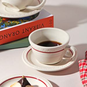 쉐난고 카디날 빈티지 레드 라인 컵 앤 소서 커피잔 세트 250ml