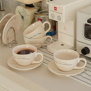 뉴욕 레터 레터링 커피 잔 카페라떼잔 320ml