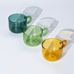 [이첸도르프] 커피앤티 컬러 손잡이 유리컵 커피잔 글라스 집들이 선물