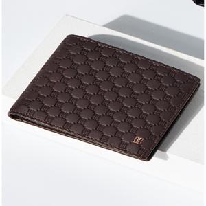 [선물포장][LOUIS] 브라운 유럽 수입가죽 루이스 엠보 DD 패턴 반지갑 DBWA4E368