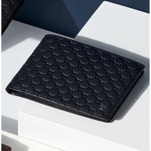 [선물포장][LOUIS] 네이비 유럽 수입가죽 루이스 엠보 DD 패턴 반지갑 DBWA4E373