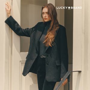 럭키브랜드 울블렌디드 패딩 하프코트