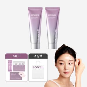 [ 콜라겐 랩핑 /쇼핑백 ] 슈퍼 콜라갠 랩핑 마스크 2개+[콜라겐 사셰 SET]