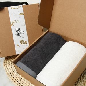[송월타올] 명절기프트세트C뱀부프리미엄무지180g2p-크라프트+띠지