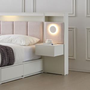 멜라 아쿠아텍스 패브릭 호텔 LED 수납 침대 협탁 패널 DF927007