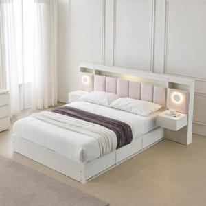 멜라 아쿠아텍스 패브릭 호텔 LED 수납 침대 프레임 LK DF927005