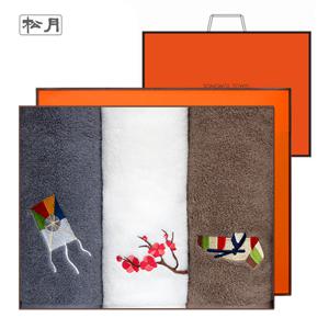 [송월타올] 고운자수 3매세트+쇼핑백 기념수건