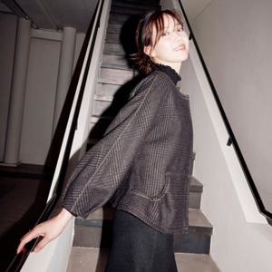 정가499000 노카라 체크 집업 하프 코트 BHHAX2671